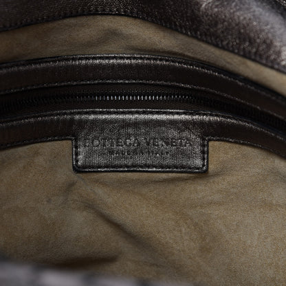 Bottega Veneta Metallic Grosgrain Intrecciato Pyramid Hobo Pewter 8 of 10