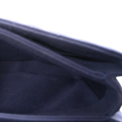 Chanel Jersey Chevron Quilted Small Trendy CC Dual Handle Flap Bag Navy Blue 5 of 11