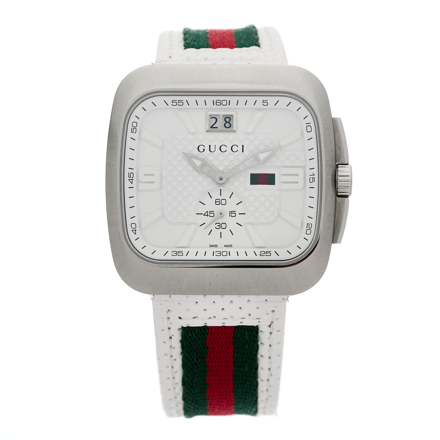 Stainless Steel Fabric 40mm G Coupe Square Chronograph Quartz Watch Web