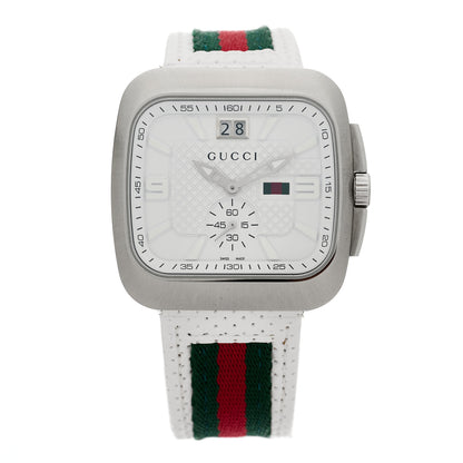Gucci Stainless Steel Fabric 40mm G Coupe Square Chronograph Quartz Watch Web 1 of 5