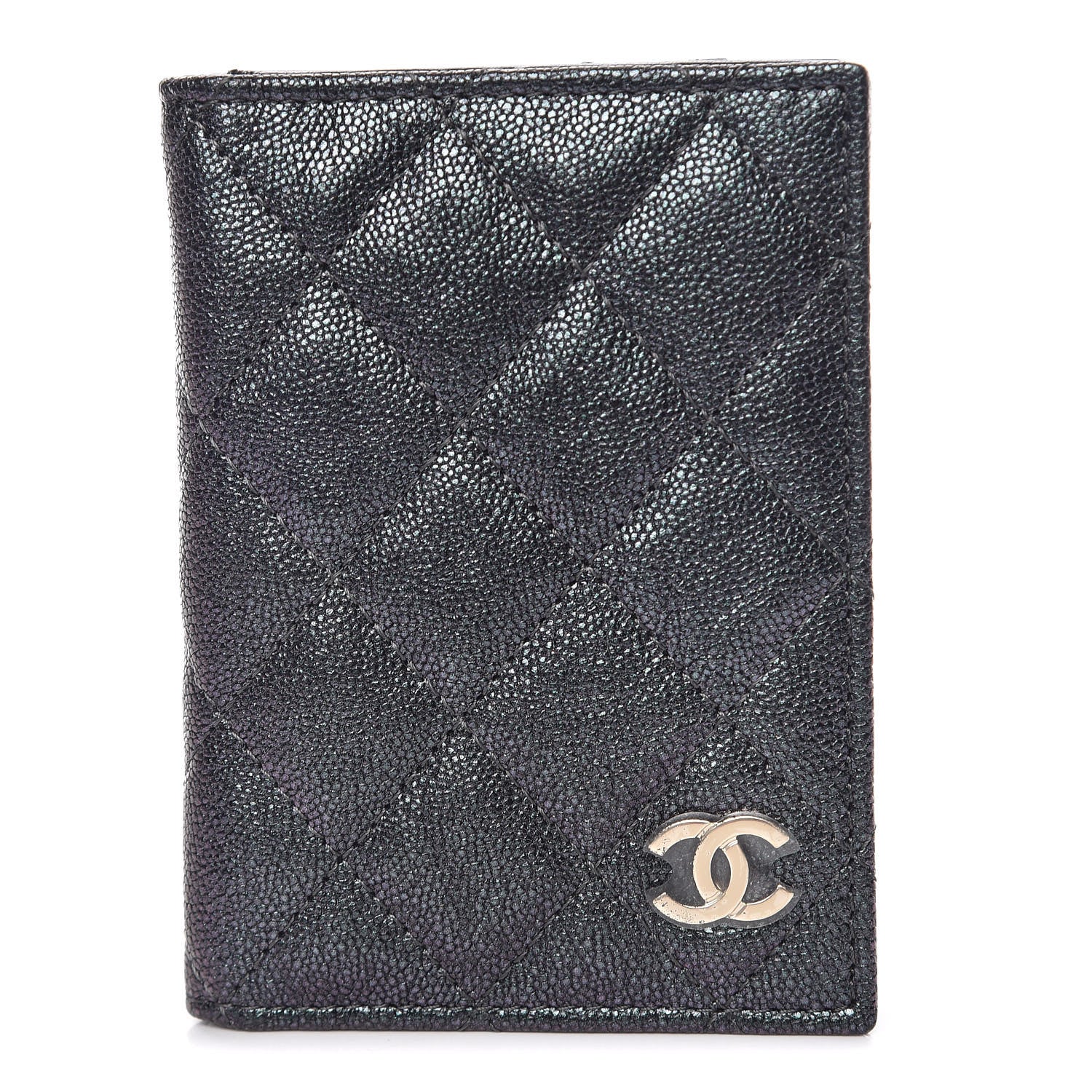 Chanel Iridescent Caviar Quilted Card Holder Wallet Black 1 of 8