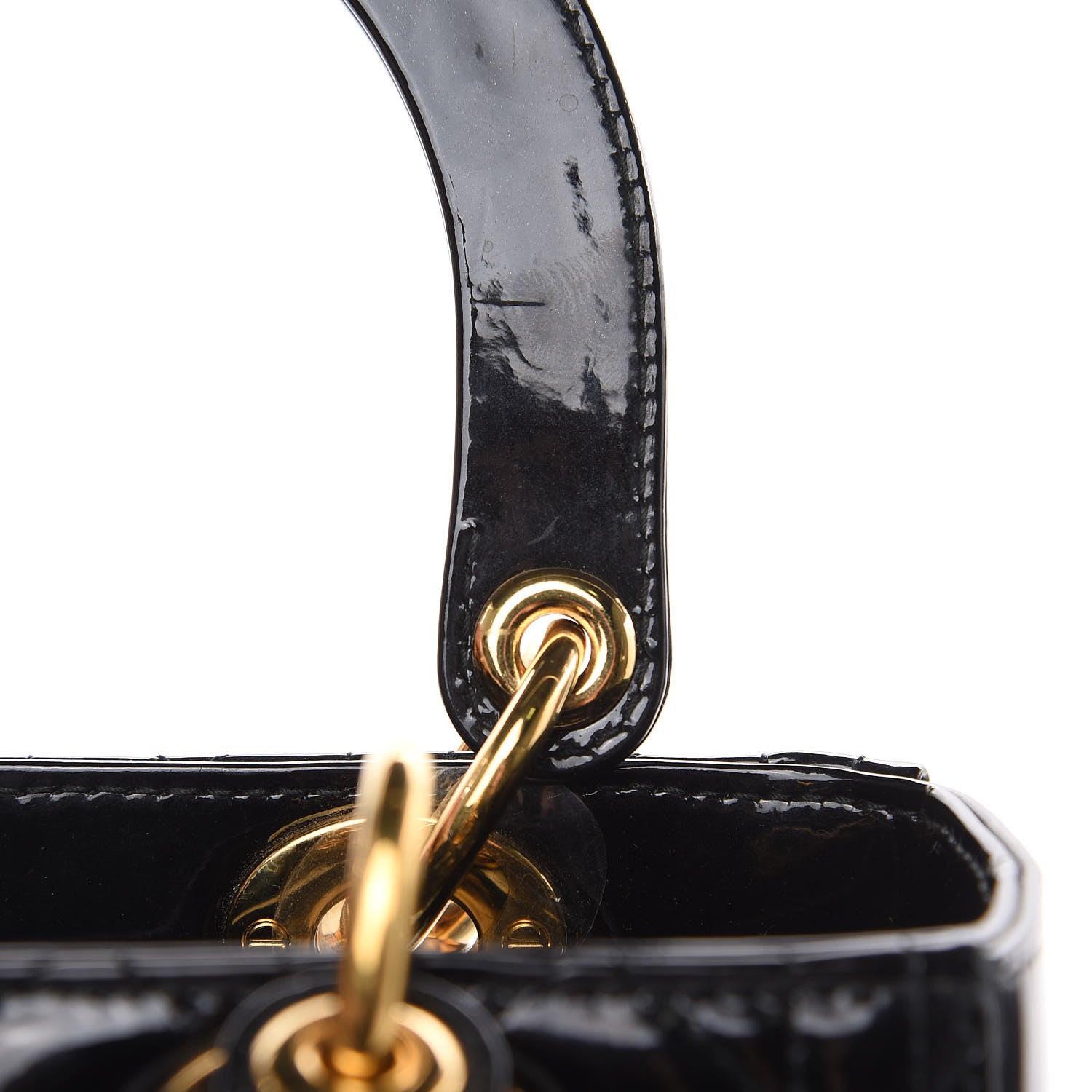 Christian Dior Patent Cannage Medium Lady Dior Black 11 of 12