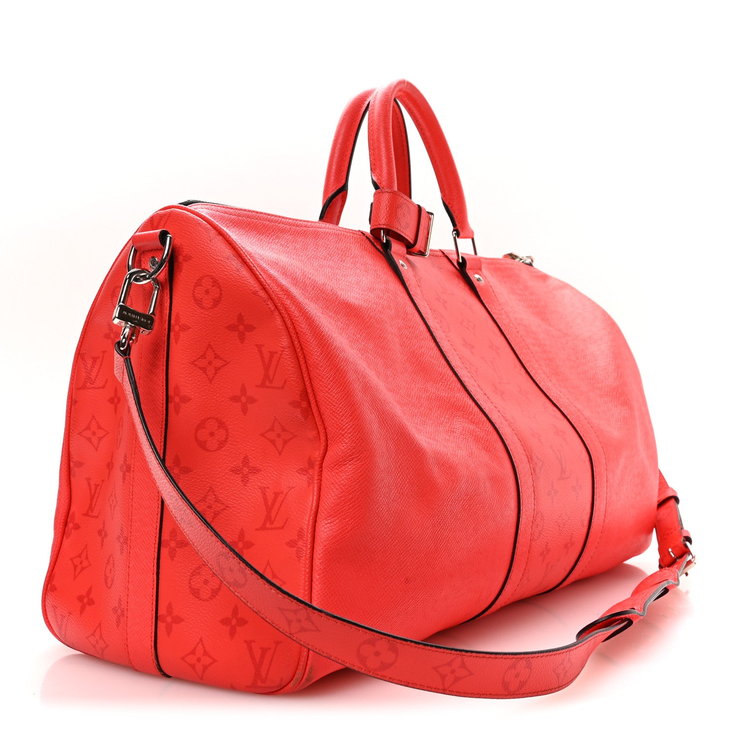 Louis Vuitton Taigarama Keepall Bandouliere 50 Fire Red 2 of 8