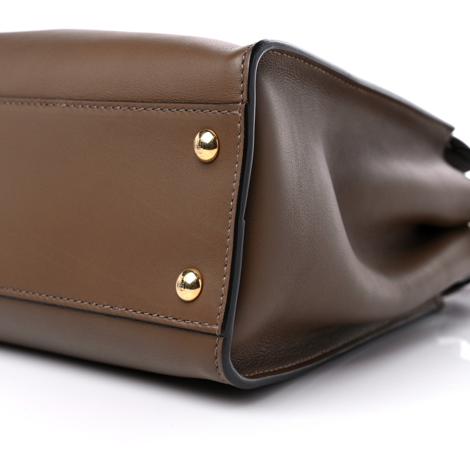 Fendi Vitello Seta Fabric Jacquard Pequin Medium Peekaboo Iconic Satchel Foresta Tobacco 9 of 9