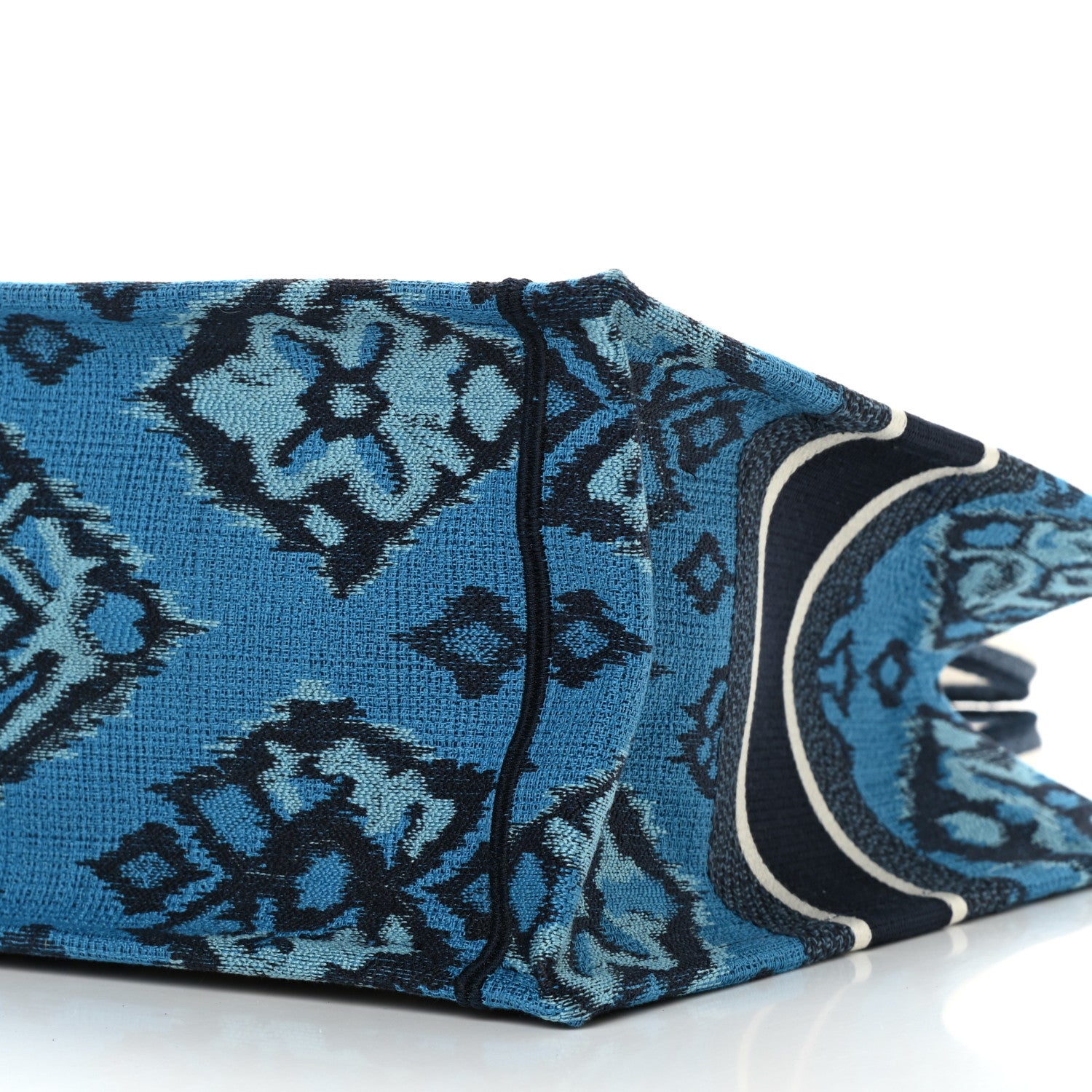 Christian Dior Canvas Embroidered Paisley Medium Book Tote Blue Multicolor 10 of 10