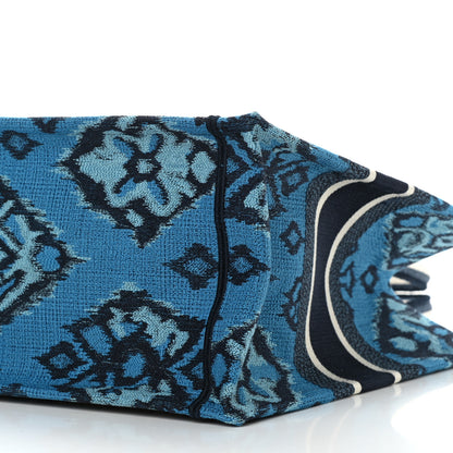 Christian Dior Canvas Embroidered Paisley Medium Book Tote Blue Multicolor 10 of 10