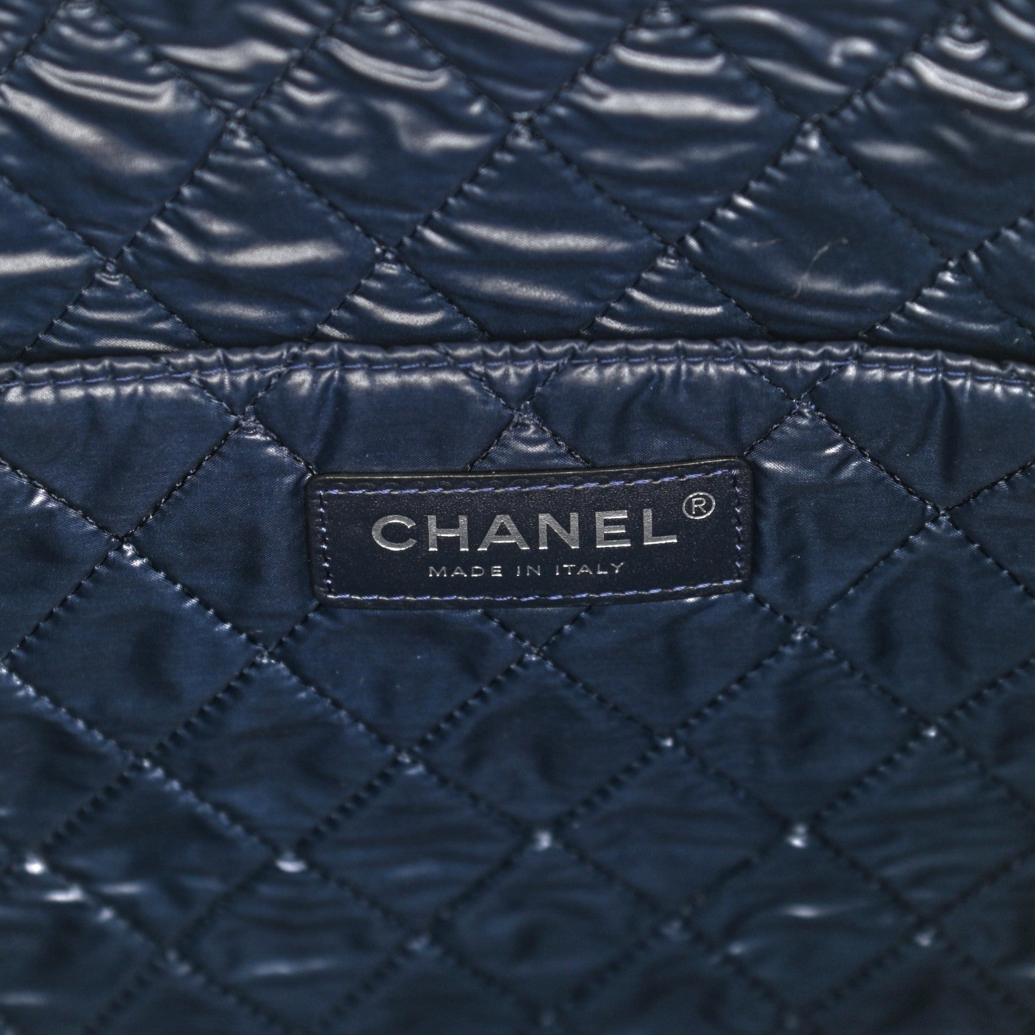 Chanel Nylon Cat Emoticon Tote Navy Silver 5 of 9