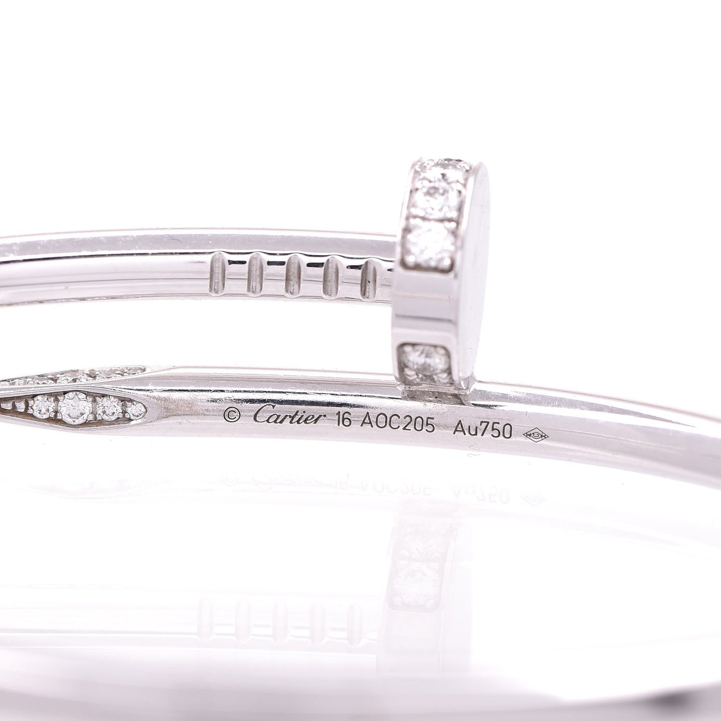 18K White Gold Diamond Juste Un Clou Bracelet 16