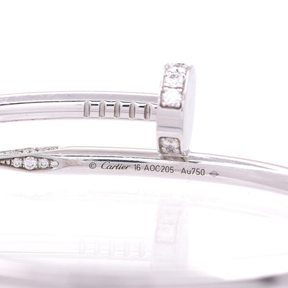 Cartier 18K White Gold Diamond Juste Un Clou Bracelet 16 5 of 8