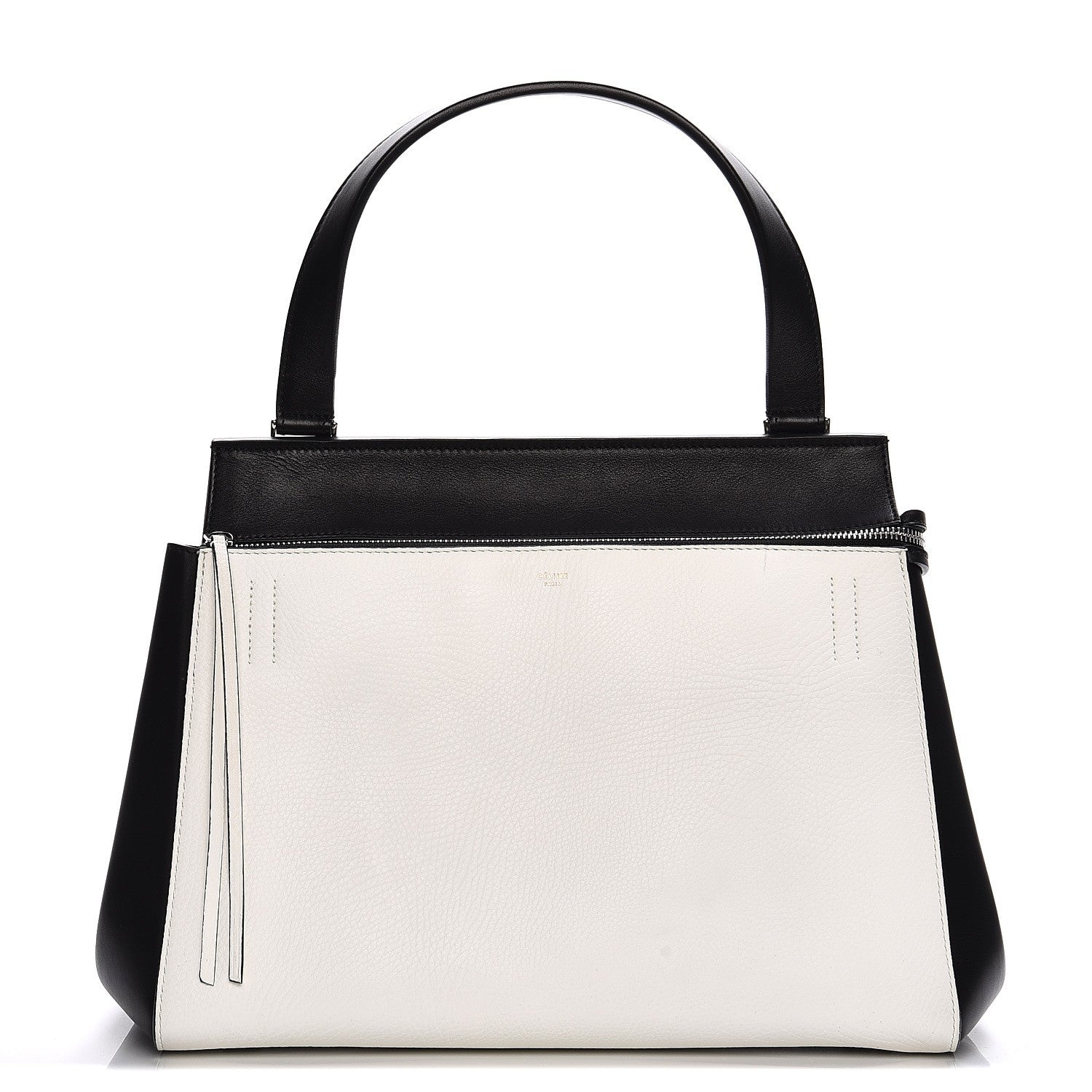 Celine Supple Calfskin Medium Bi-Color Edge Shoulder Bag Cream 1 of 10