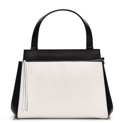 Celine Supple Calfskin Medium Bi-Color Edge Shoulder Bag Cream 1 of 10