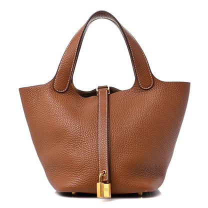 Hermes Taurillon Clemence Picotin Lock 18 PM Gold 1 of 11