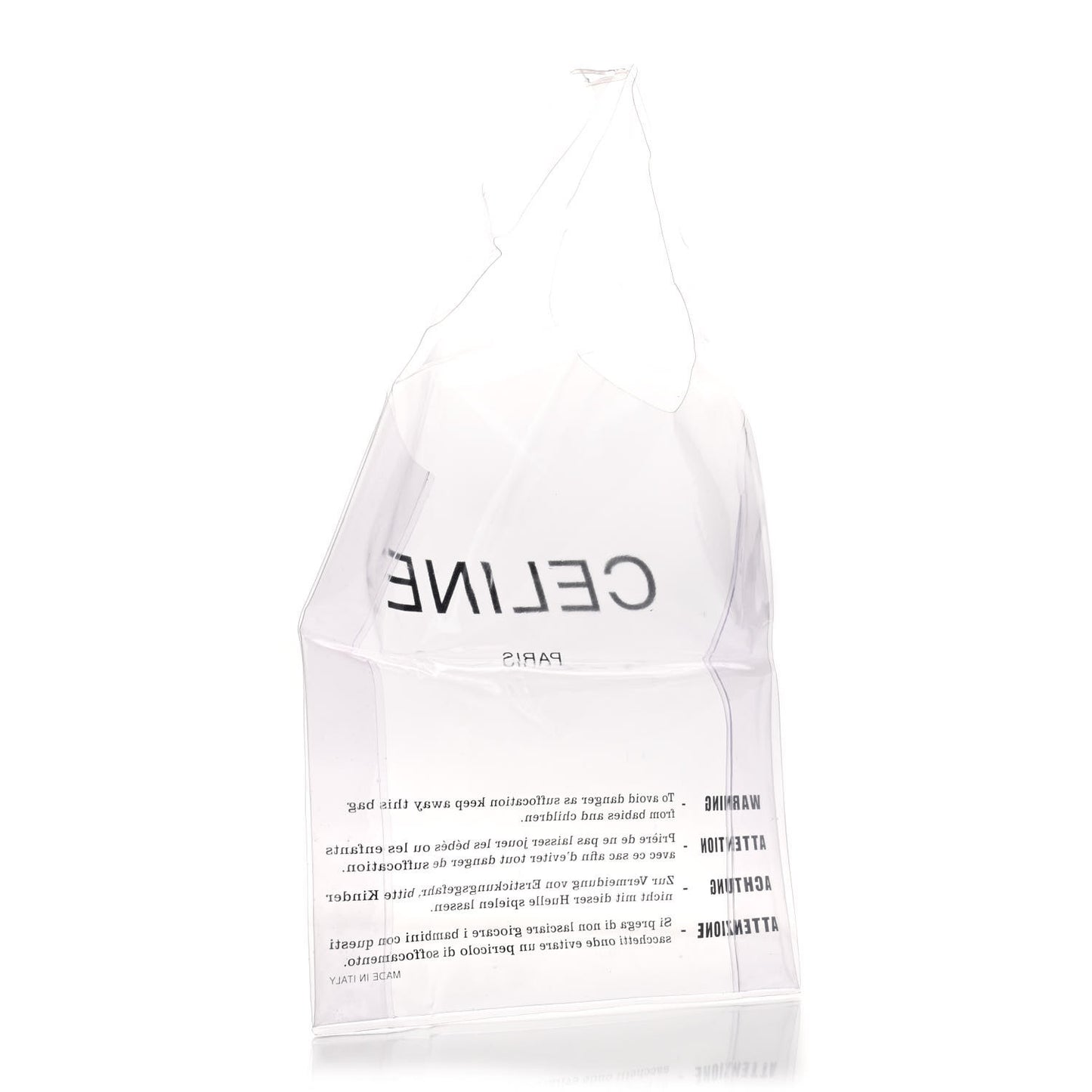 Plastic Bag with Cloudy Lambskin Solo Zip Pouch Clutch Celadon