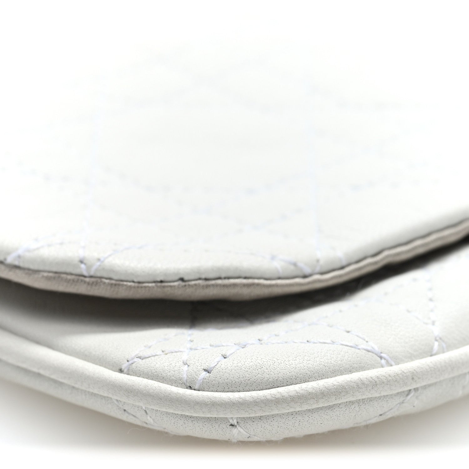 Christian Dior Lambskin Cannage Lady Dior Chain Clutch White 10 of 11