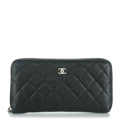 Chanel Caviar Quilted Large Gusset Zip Around Wallet Black 1 of 8