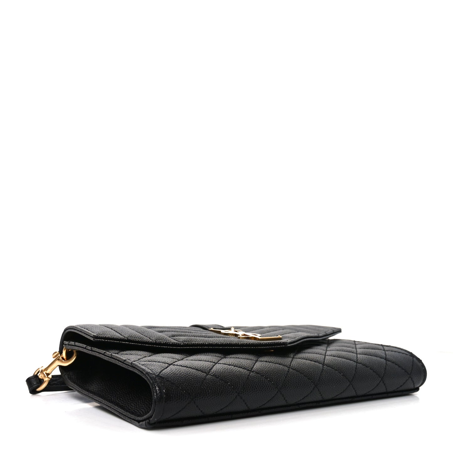 Grain De Poudre Textured Mixed Matelasse Triquilt Monogram Clutch Black