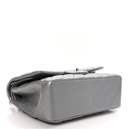 Chanel Metallic Lambskin Quilted Jumbo Double Flap Silver 4 of 10