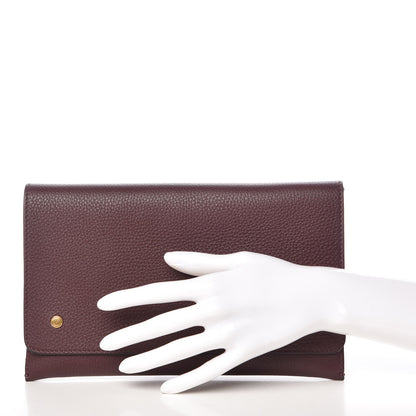 Burberry Grainy Calfskin Two-Tone Wristlet Clutch Deep Claret 2 of 8