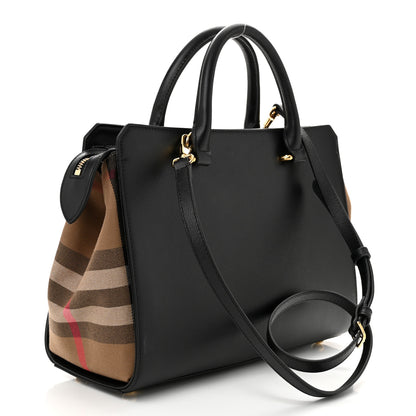 Burberry Calfskin Mega Check Small Banwell Tote Black 3 of 10