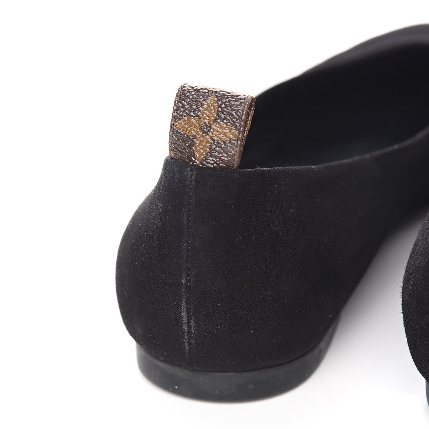 Suede Monogram Uniformes Ballet Flats 40 Black