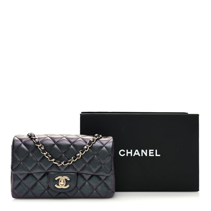 Chanel Iridescent Lambskin Quilted Mini Rectangular Flap Black 10 of 10