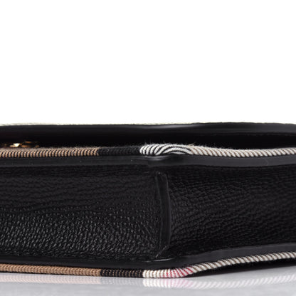 Burberry Derby Calfskin House Check Wallet On Chain Black 10 of 11