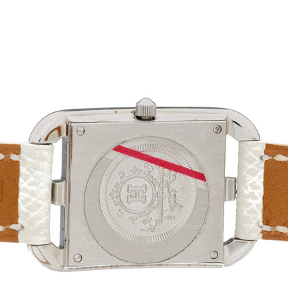Hermes Stainless Steel Epsom Diamond Bezel Mother of Pearl 23mm Cape Cod Quartz Watch Blanc 4 of 4