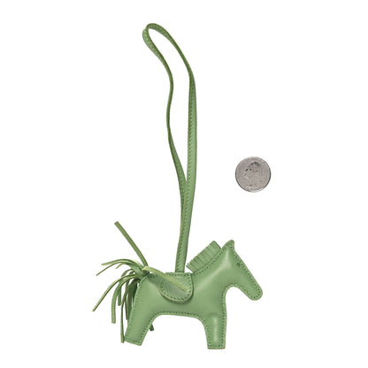 Hermes Milo Lambskin Grigri Rodeo Horse Bag Charm PM Vert Criquet 2 of 3