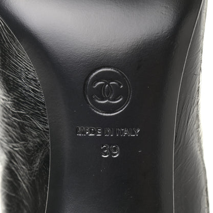 Chanel Crumpled Calfskin Grosgrain Gabrielle Cap Toe Short Boots 39 Black 7 of 8