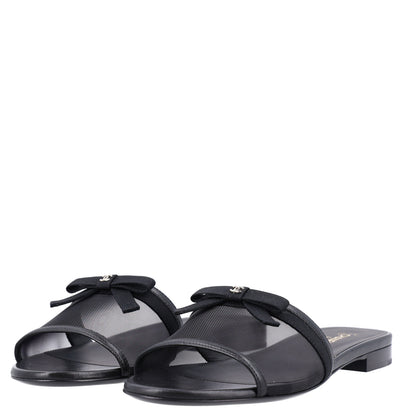 Chanel Mesh Lambskin CC Bow Mules 39.5 Black 3 of 9
