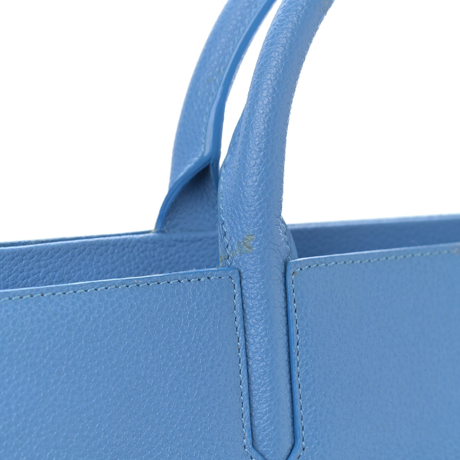 Saint Laurent Grained Calfskin Small Rive Gauche Cabas Blue Clair 11 of 16