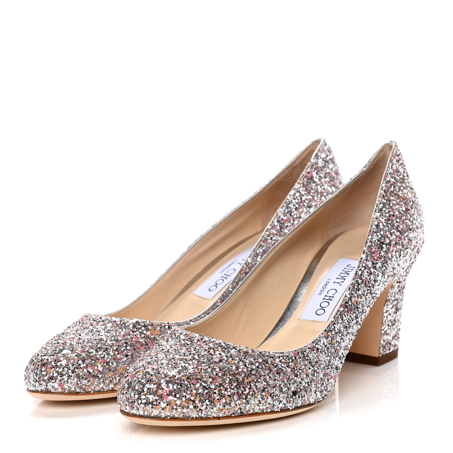 Jimmy Choo Coarse Glitter Calfskin Billie 85 Pump 38.5 Metallic 3 of 10