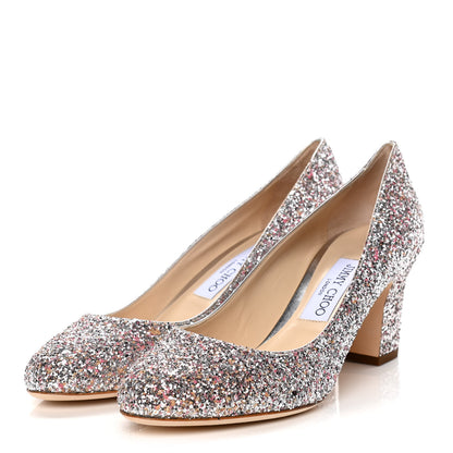 Jimmy Choo Coarse Glitter Calfskin Billie 85 Pump 38.5 Metallic 3 of 10