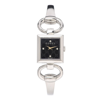 Gucci Stainless Steel Diamond 19mm Tornabuoni Quartz Watch Black 1 of 5