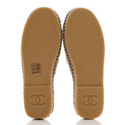 Chanel Denim CC Espadrille Mules 35 Pink Black 5 of 10
