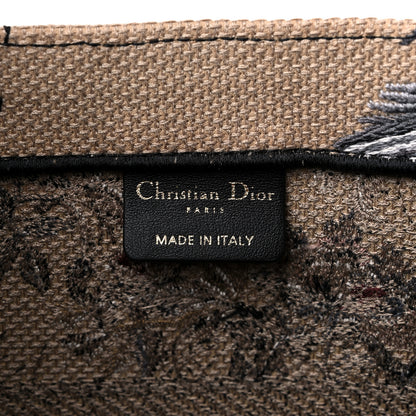 Christian Dior Canvas Embroidered Jardin D'Hiver Medium Book Tote Beige Multicolor 6 of 10