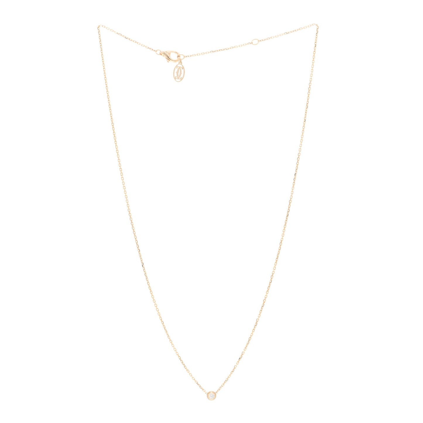 18K Yellow Gold Diamond XS D'Amour Pendant Necklace