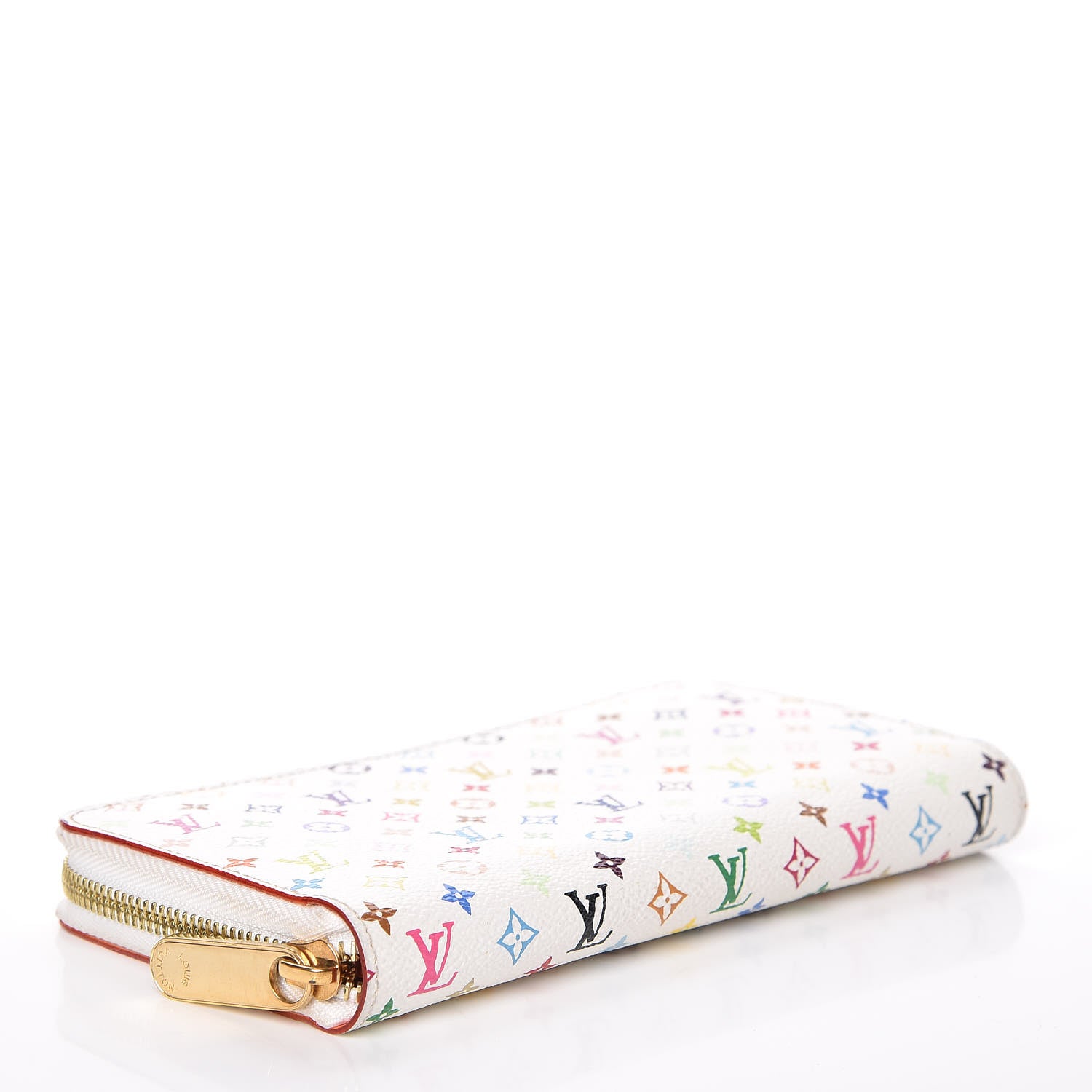 Louis Vuitton Monogram Multicolor Zippy Wallet White Orange 4 of 14