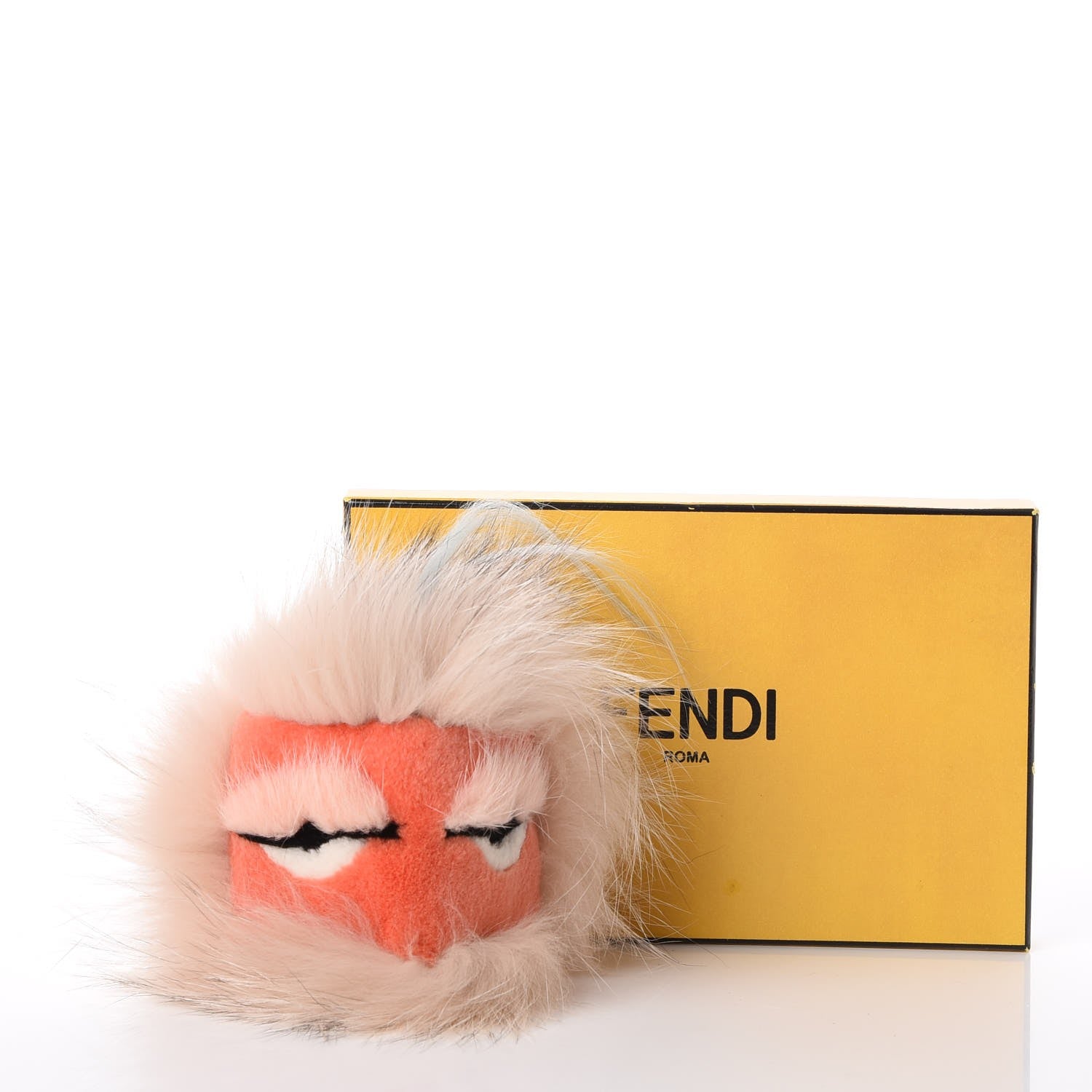 Fendi Fox Rabbit Goat Mink Fur Vitello Flamingo Furbet Monster Bag Bug Charm Light Pink 6 of 6