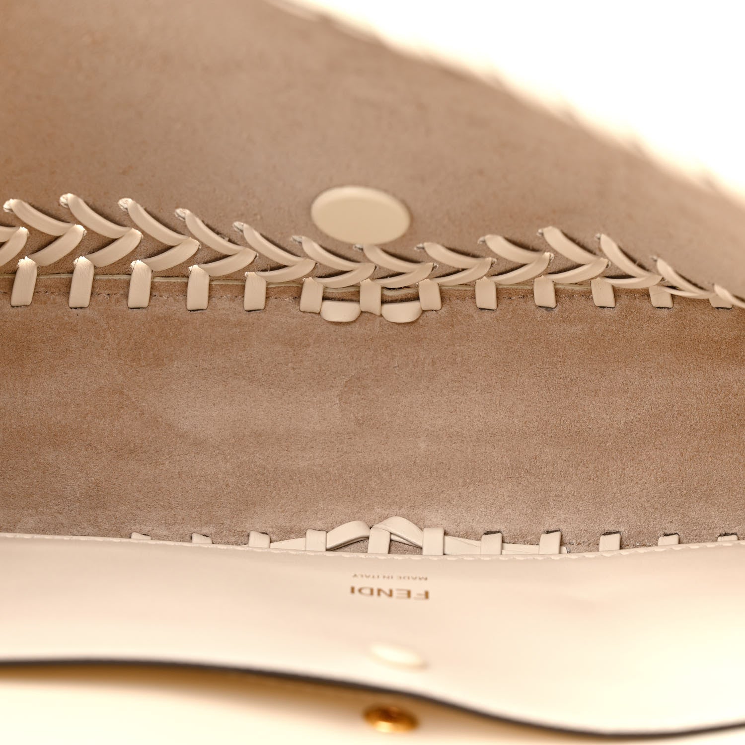 Fendi Vitello King Ceylon Woven Baguette White Ice 5 of 11