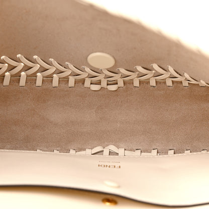 Fendi Vitello King Ceylon Woven Baguette White Ice 5 of 11