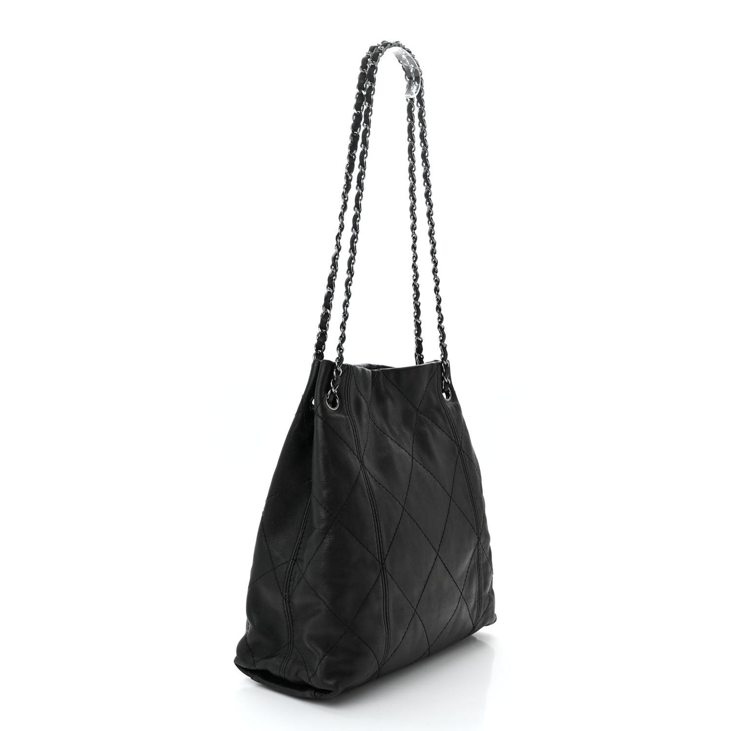 Lambskin Quilted Small Soft Touch Shoulder Bag Black