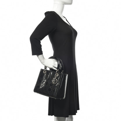 Christian Dior Patent Cannage Stitched Medium Lady Dior Black 2 of 13