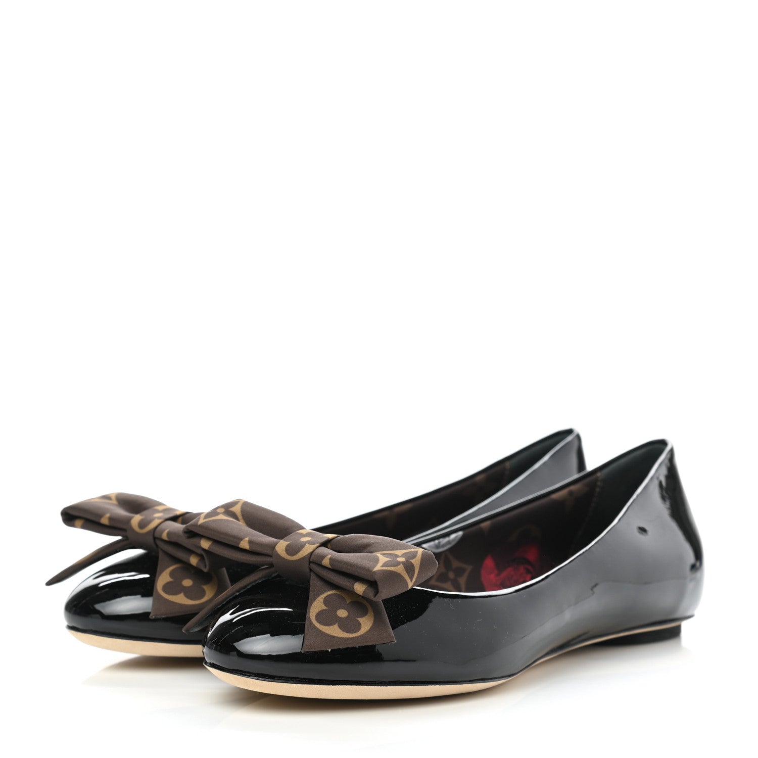 Louis Vuitton Patent Monogram Nylon Bow Popi Ballerina Flats 35 Black 3 of 9