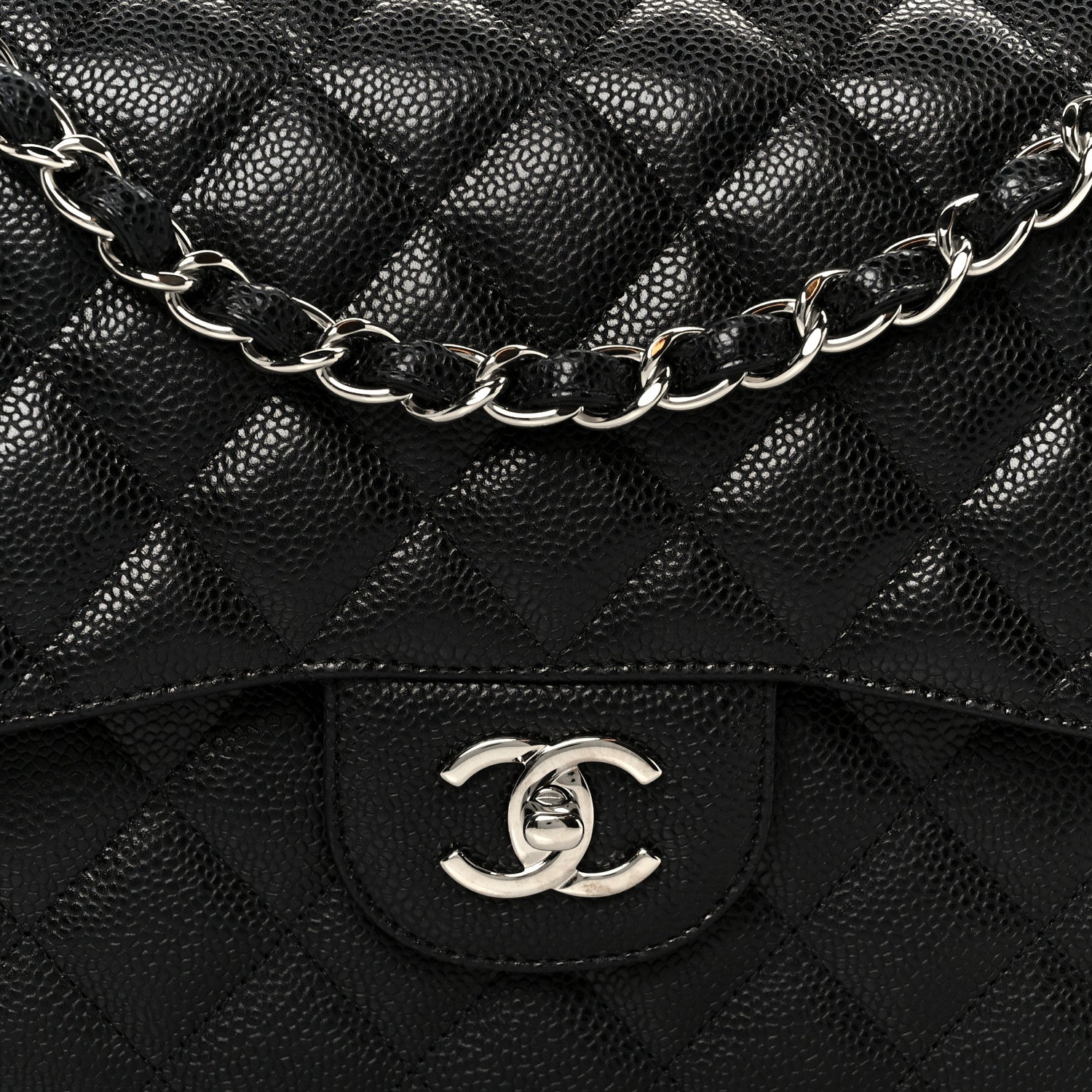 Chanel Caviar Quilted Jumbo Double Flap Black 9 of 12