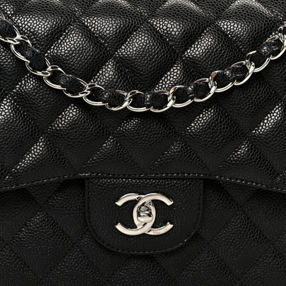 Chanel Caviar Quilted Jumbo Double Flap Black 9 of 12