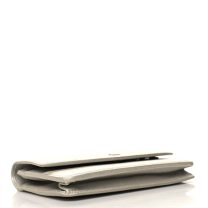 Chanel Caviar Sevruga Wallet on Chain WOC Silver 4 of 14