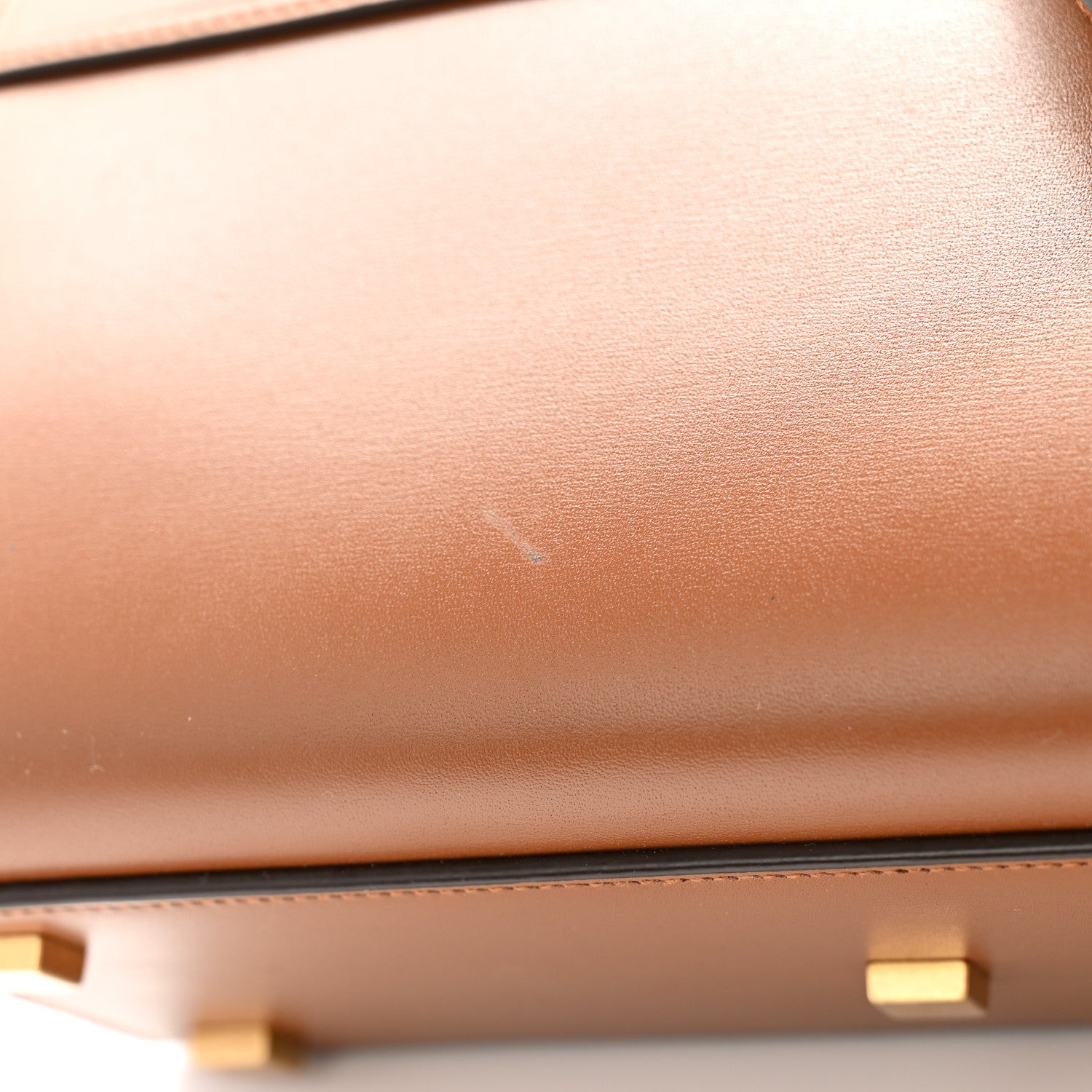 Saint Laurent Smooth Calfskin Manhattan Nano Shopper Tote Cognac