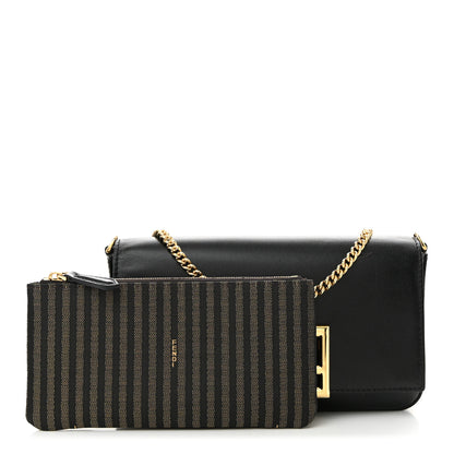 Fendi Vitello Palmellato Wallet on Chain with Pouches Black 3 of 12