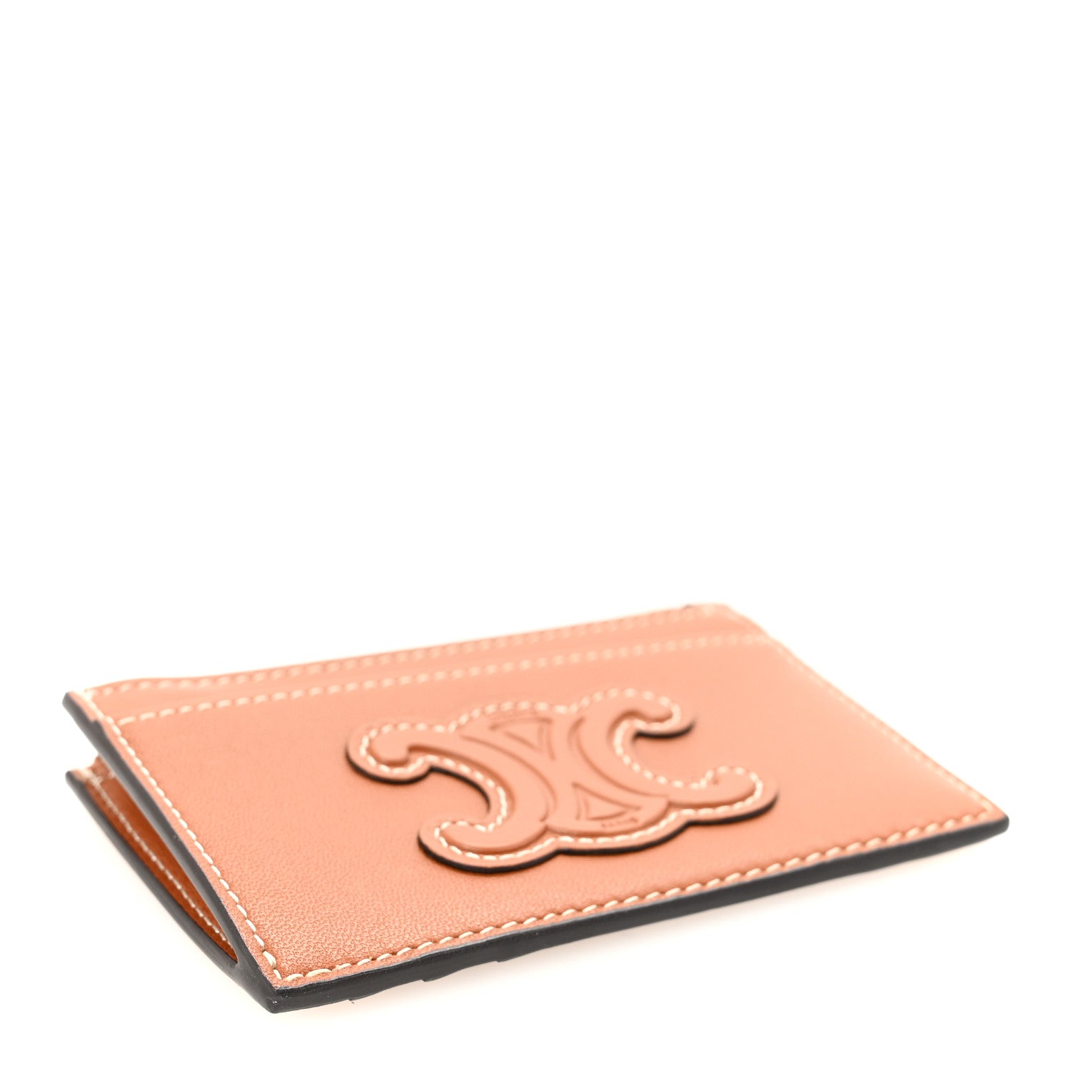 Celine Triomphe Calfskin Zipped Card Holder Tan 1781996 – FASHIONPHILE